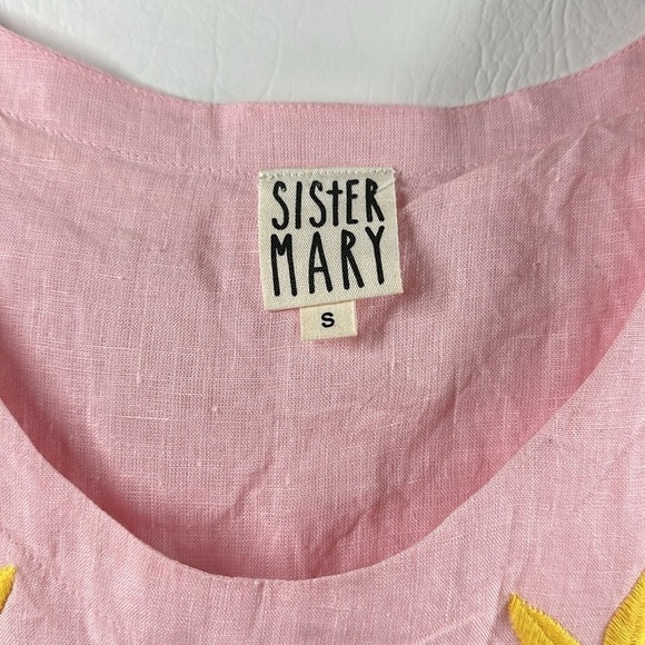Sister Mary Mexican-Inspired Cotton Linen Embroidered Dress, S - Picture 9 of 9